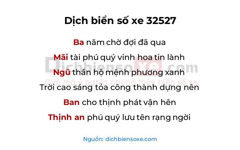 Dịch thơ biển số 32527