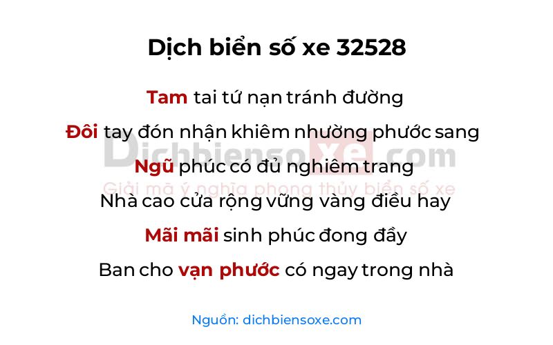 Dịch thơ biển số 32528