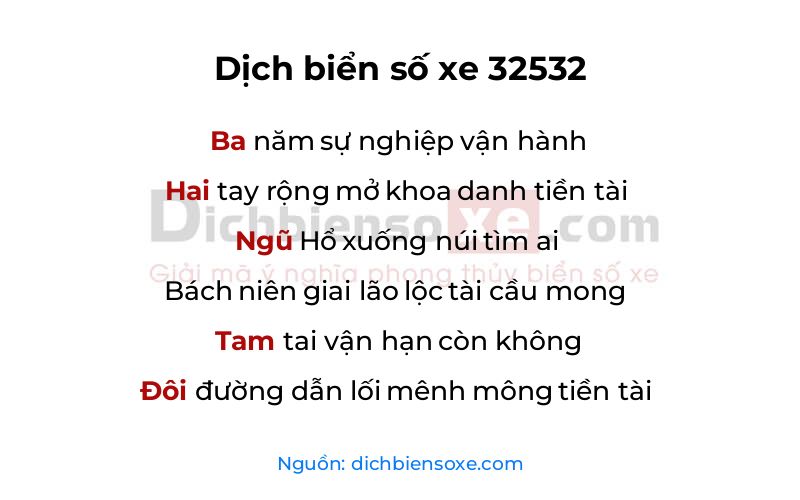 Dịch thơ biển số 32532