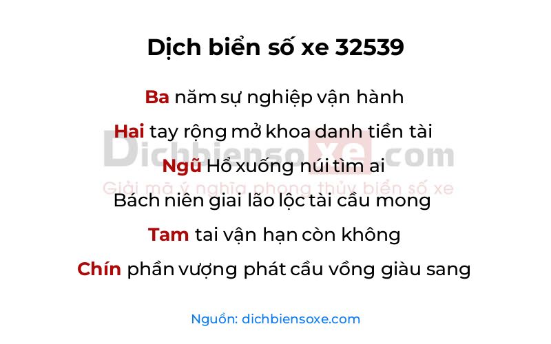 Dịch thơ biển số 32539