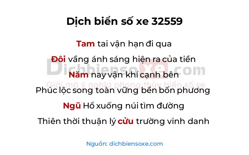 Dịch thơ biển số 32559