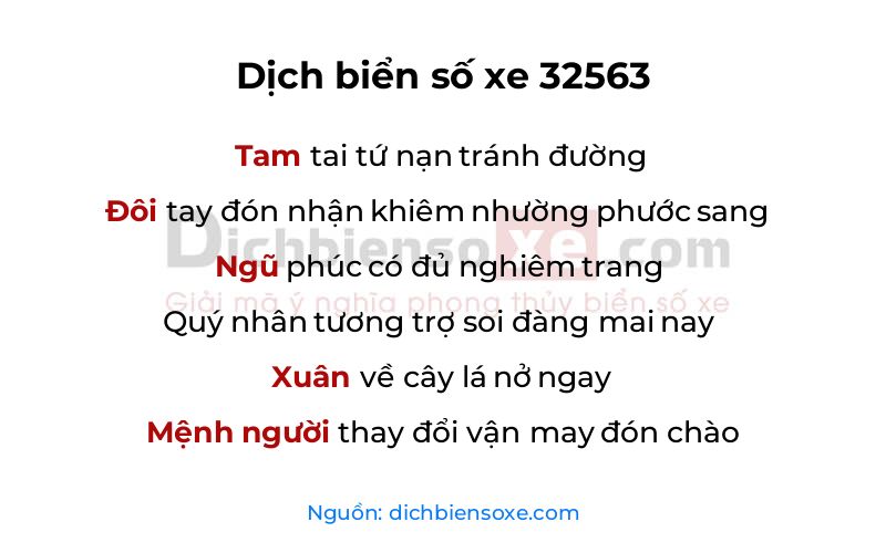 Dịch thơ biển số 32563