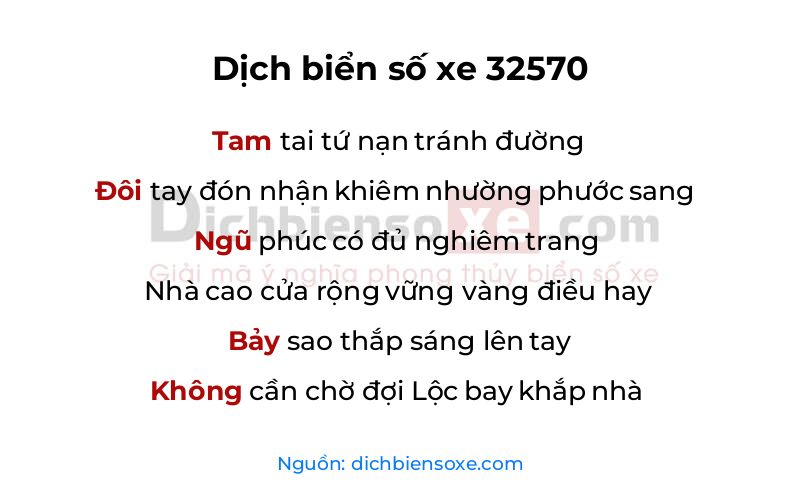 Dịch thơ biển số 32570