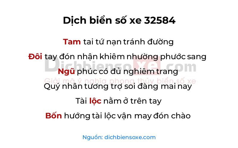 Dịch thơ biển số 32584