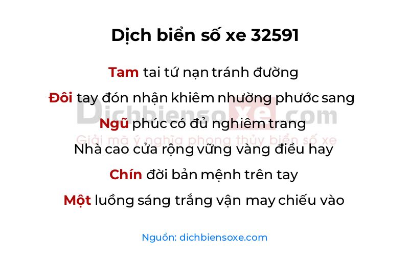 Dịch thơ biển số 32591