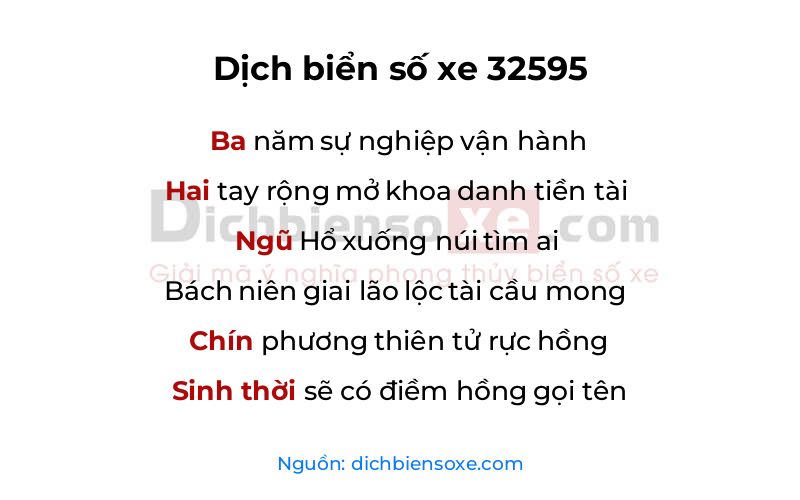 Dịch thơ biển số 32595
