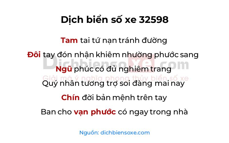 Dịch thơ biển số 32598