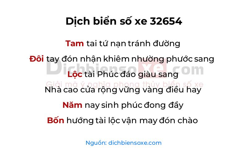 Dịch thơ biển số 32654