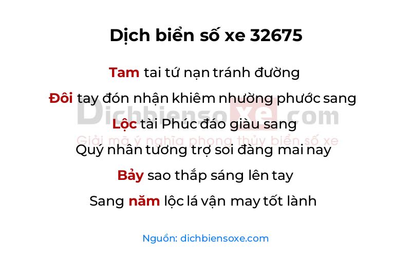 Dịch thơ biển số 32675