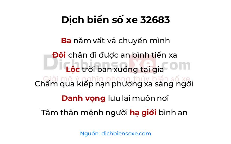 Dịch thơ biển số 32683