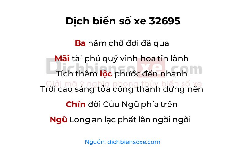 Dịch thơ biển số 32695