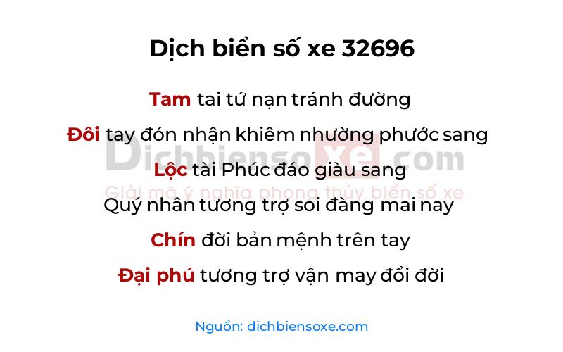 Dịch thơ biển số 32696