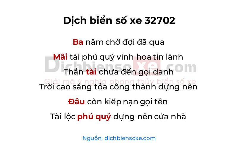 Dịch thơ biển số 32702