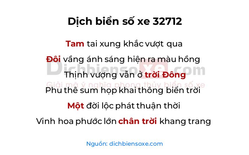 Dịch thơ biển số 32712