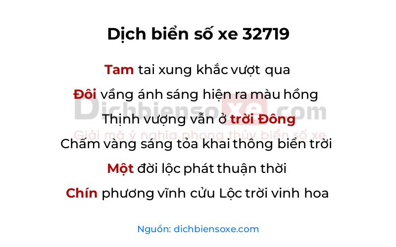 Dịch thơ biển số 32719