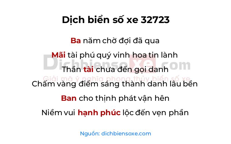 Dịch thơ biển số 32723