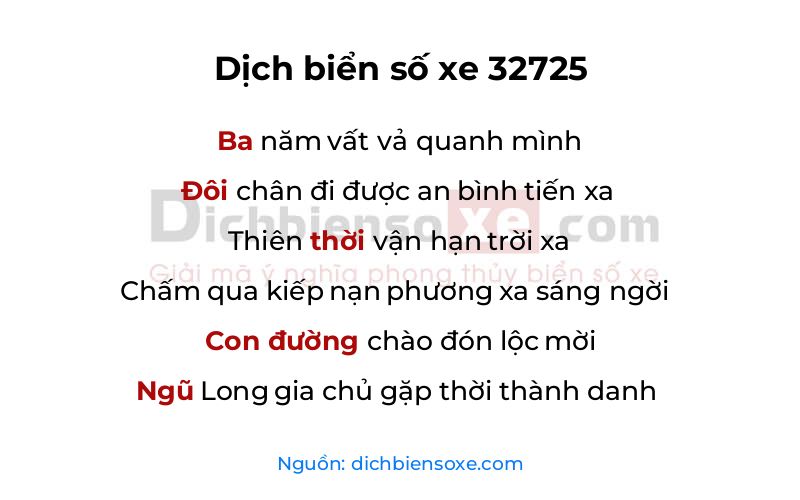 Dịch thơ biển số 32725