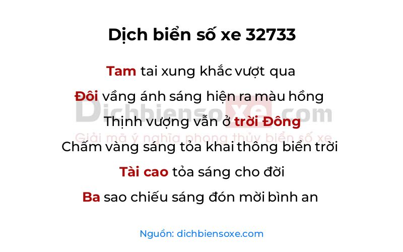 Dịch thơ biển số 32733