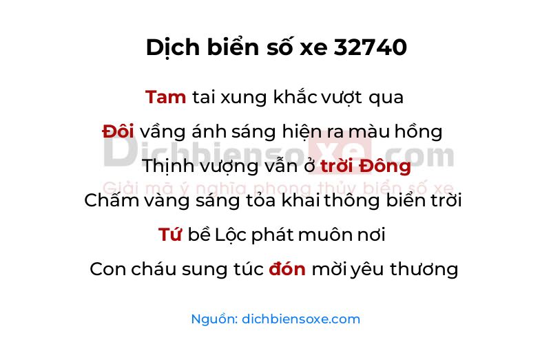 Dịch thơ biển số 32740