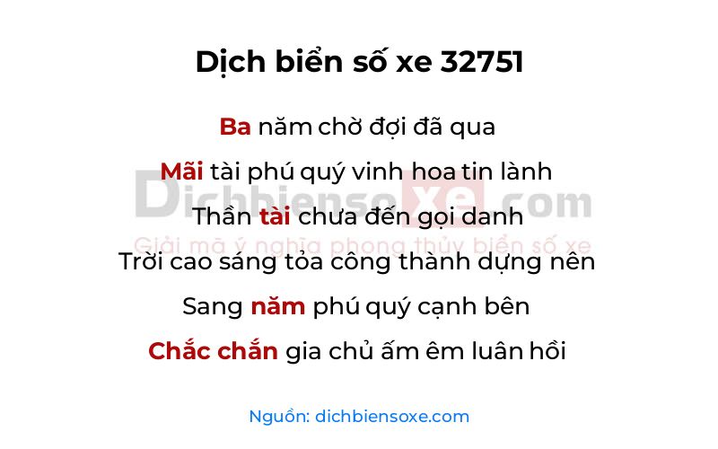 Dịch thơ biển số 32751