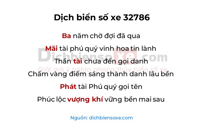 Dịch thơ biển số 32786