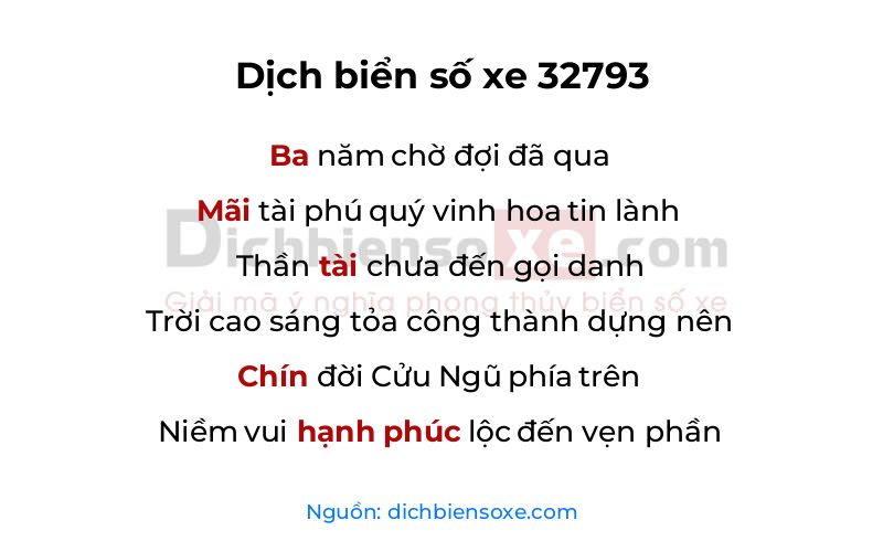 Dịch thơ biển số 32793