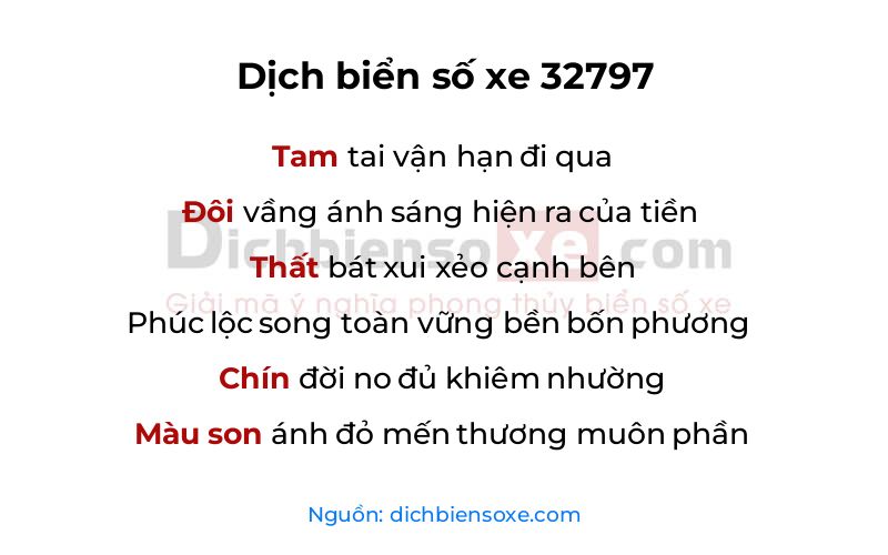 Dịch thơ biển số 32797