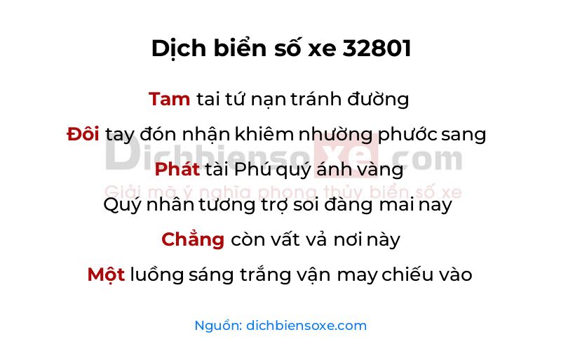 Dịch thơ biển số 32801