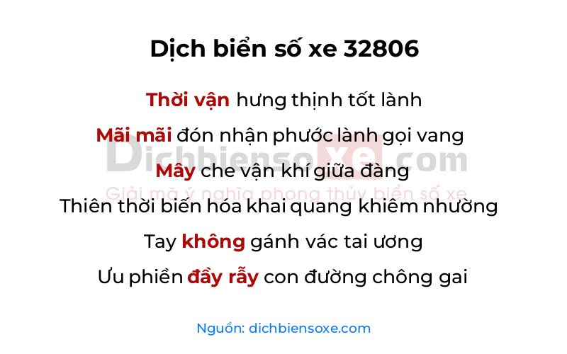 Dịch thơ biển số 32806