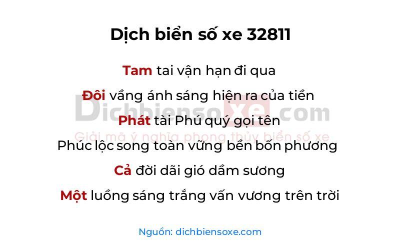 Dịch thơ biển số 32811
