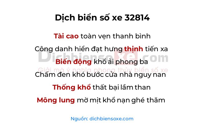 Dịch thơ biển số 32814