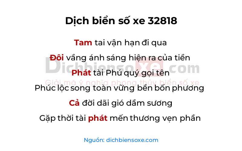Dịch thơ biển số 32818