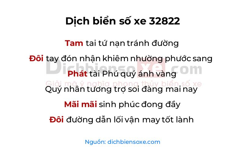 Dịch thơ biển số 32822