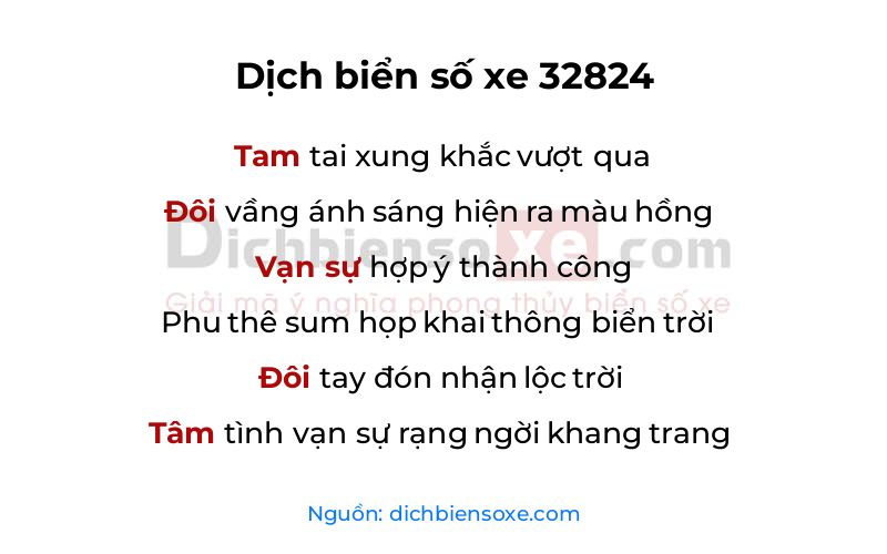 Dịch thơ biển số 32824