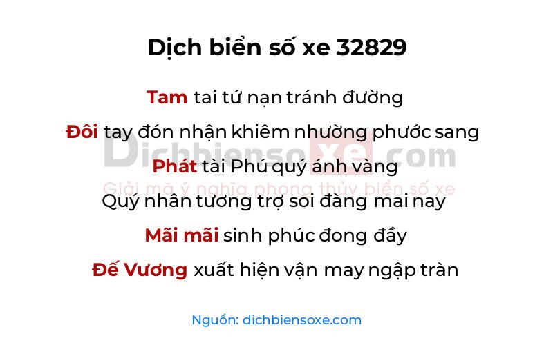 Dịch thơ biển số 32829
