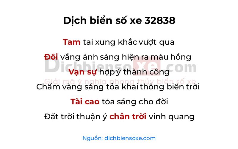 Dịch thơ biển số 32838