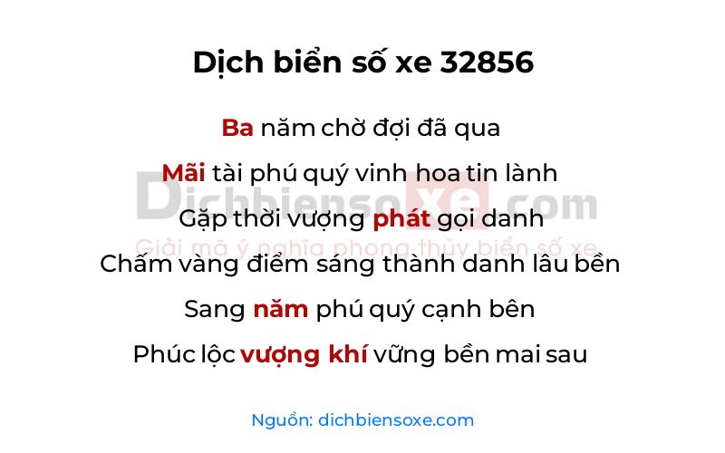 Dịch thơ biển số 32856