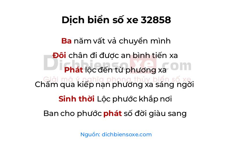 Dịch thơ biển số 32858