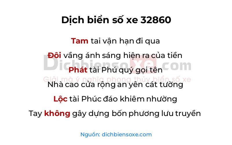 Dịch thơ biển số 32860