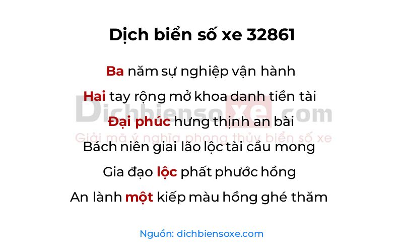 Dịch thơ biển số 32861