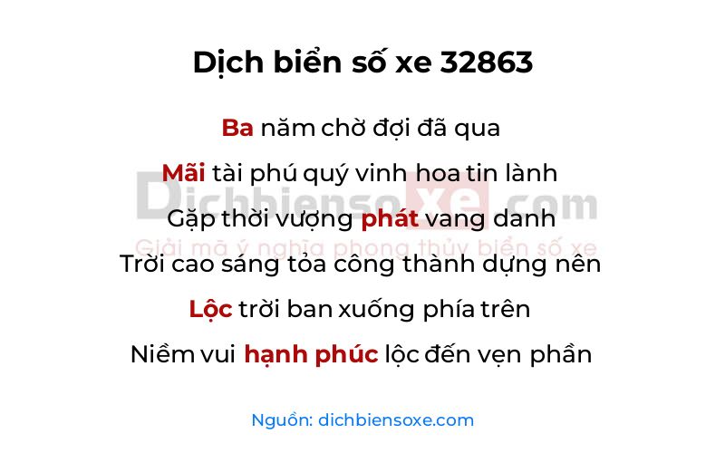 Dịch thơ biển số 32863