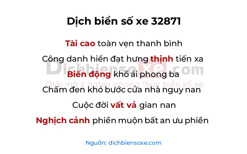 Dịch thơ biển số 32871