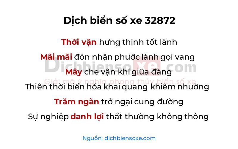 Dịch thơ biển số 32872