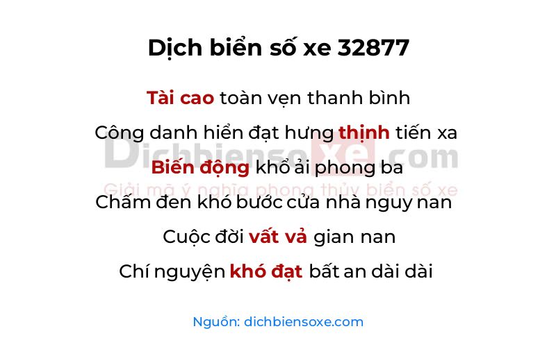 Dịch thơ biển số 32877