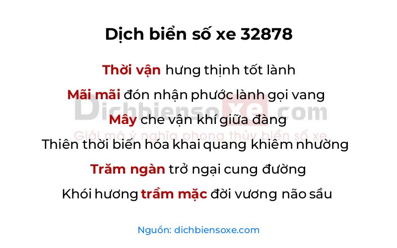 Dịch thơ biển số 32878