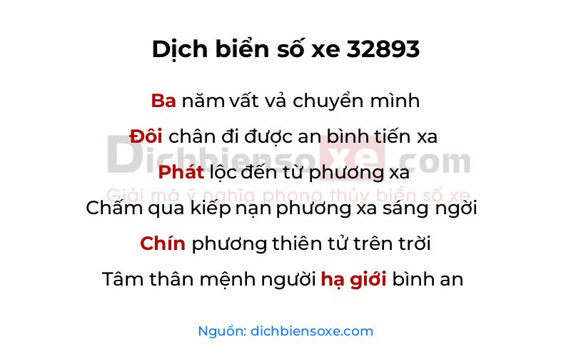 Dịch thơ biển số 32893