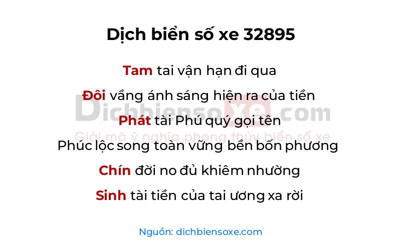 Dịch thơ biển số 32895
