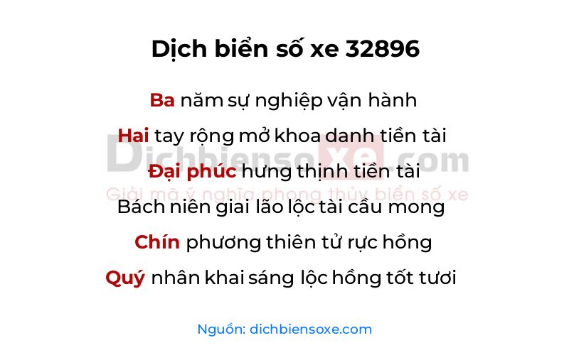 Dịch thơ biển số 32896