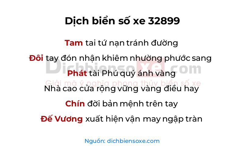 Dịch thơ biển số 32899
