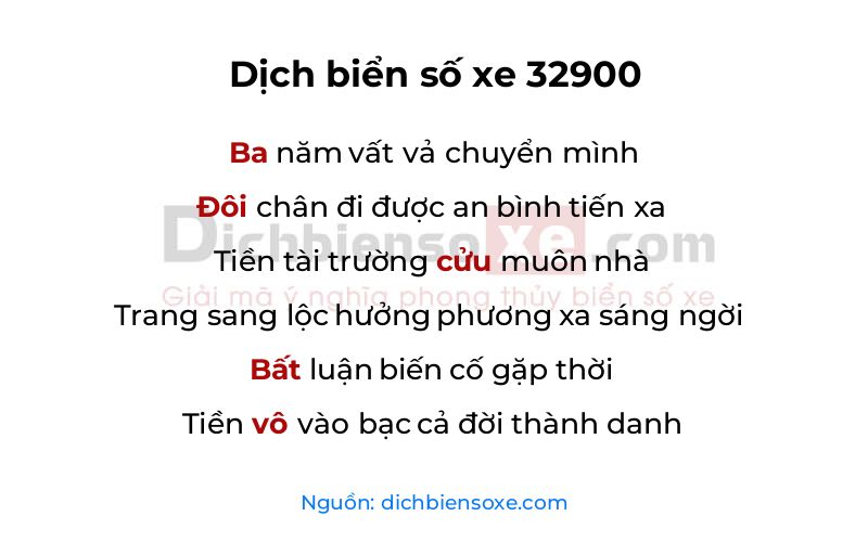 Dịch thơ biển số 32900